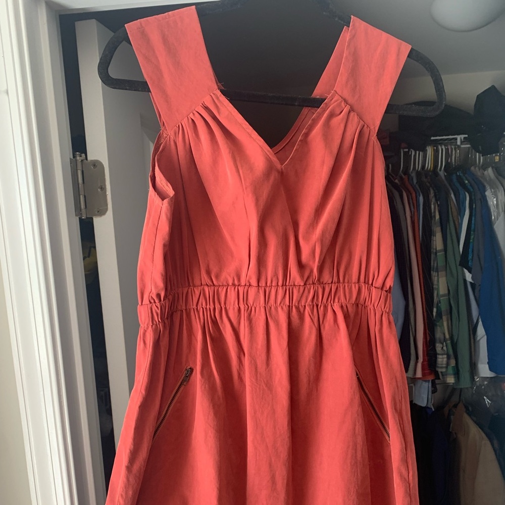 YA Los Angeles Coral Suede Knee Length Dress